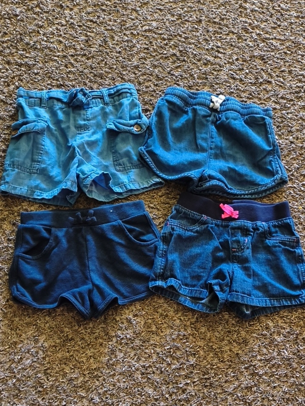 Kids Blue Mixed Denim and Knit Shorts - Pack of 4